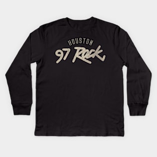 Vintage 90s Houston 97 Rock Kids Long Sleeve T-Shirt